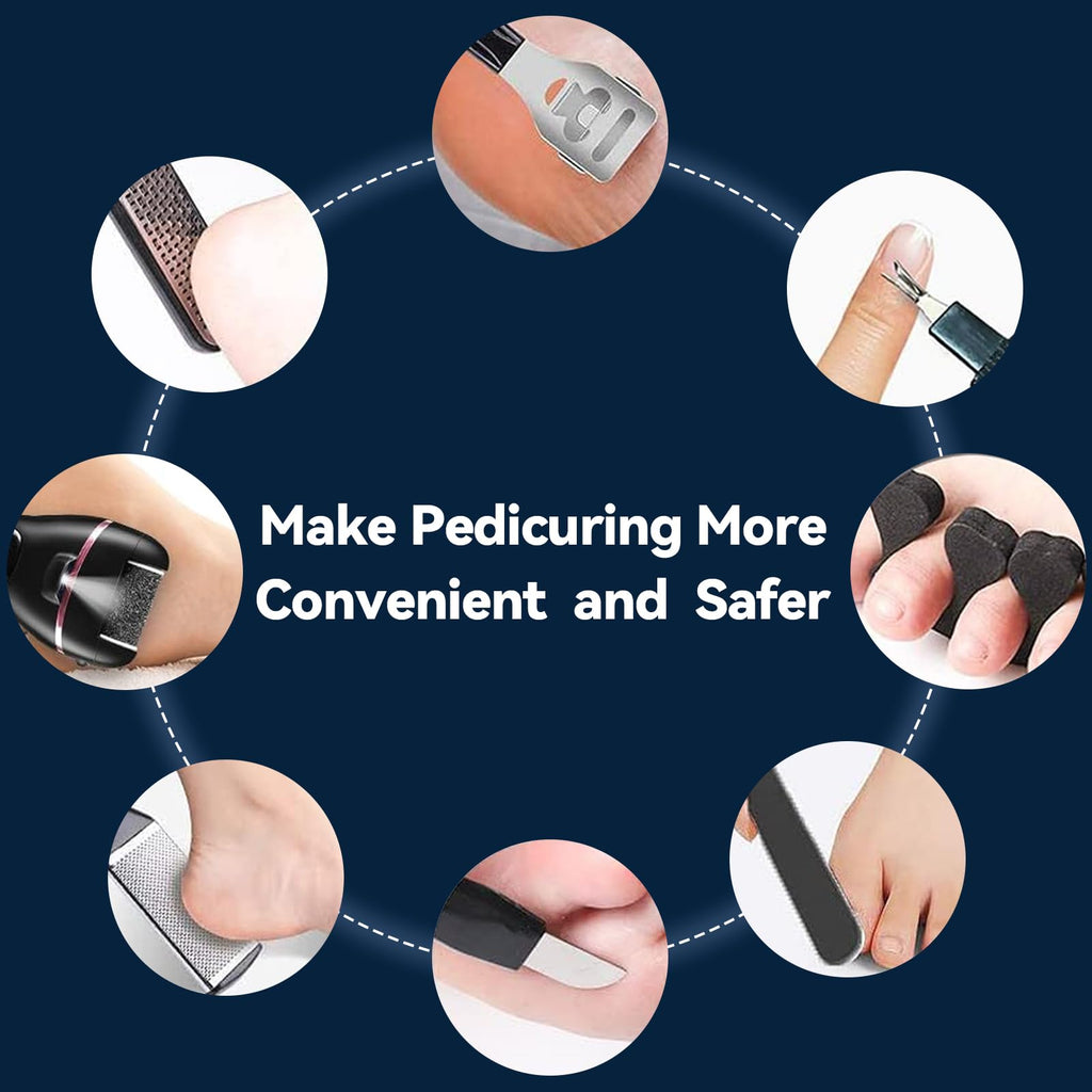 Wea&Hea Electric Callus Remover – 17-in-1 Pedicure Kit, 2-Speed, USB Rechargeable