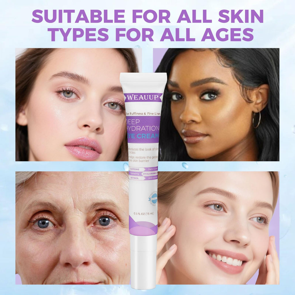 WEAUUP Eye Cream for Dark Circles & Puffiness – Retinol, Hyaluronic Acid, Caffeine & Peptides
