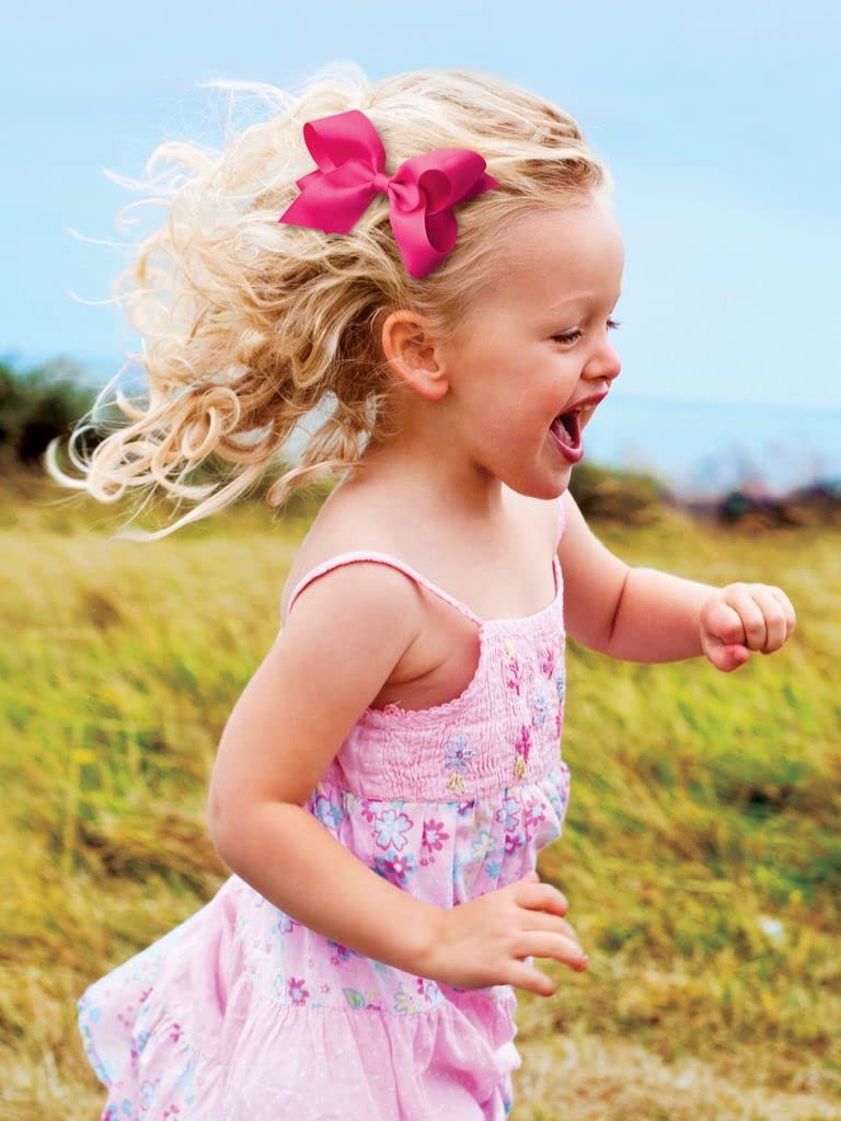 Divine Creations Clemson Game Day Two-Tone Hair Bow on WeeStay Clip – Medium, Classic Grosgrain | Wee Ones