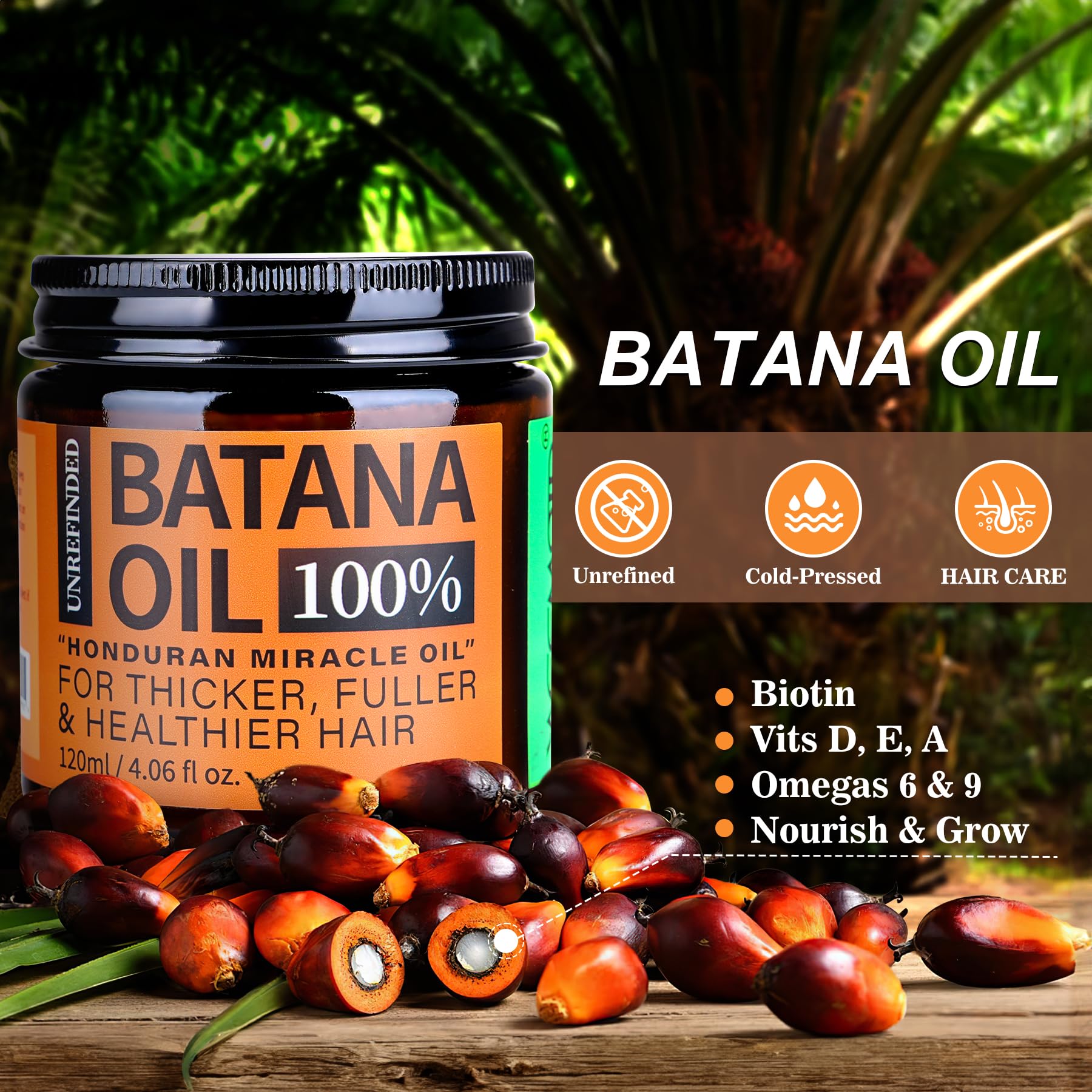 WEEMOTD Unrefined Batana Oil for Hair Growth – Honduran Batana Oil with Espresso Coffee Infusion, 4.06 fl oz