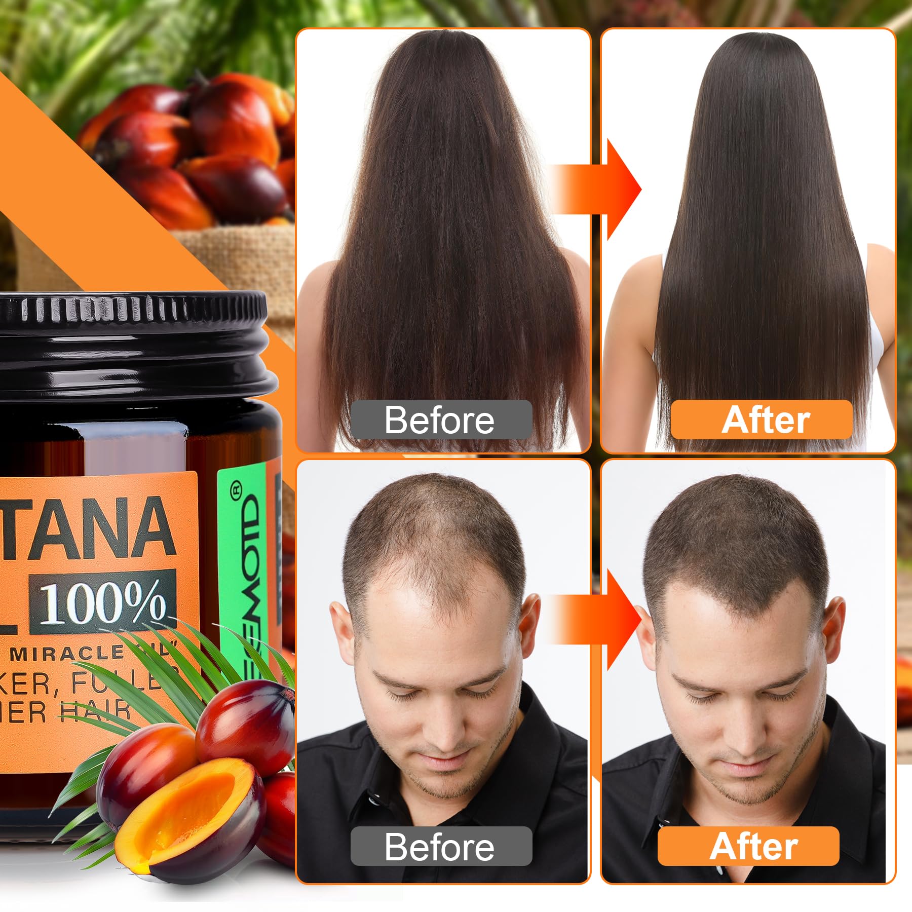 WEEMOTD Unrefined Batana Oil for Hair Growth – Honduran Raw Batana Oil (2 oz, Espresso Coffee)