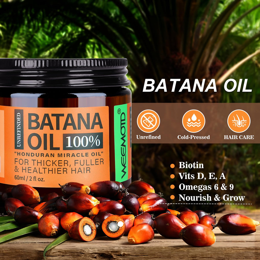 WEEMOTD Unrefined Batana Oil for Hair Growth – Honduran Raw Batana Oil (2 oz, Espresso Coffee)