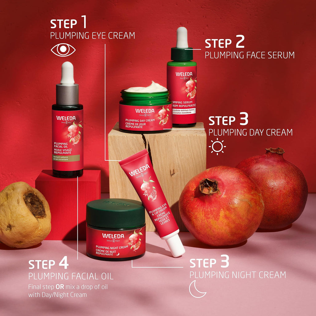 Weleda Face Care Plumping Serum – Plant Rich Serum with Pomegranate & Maca