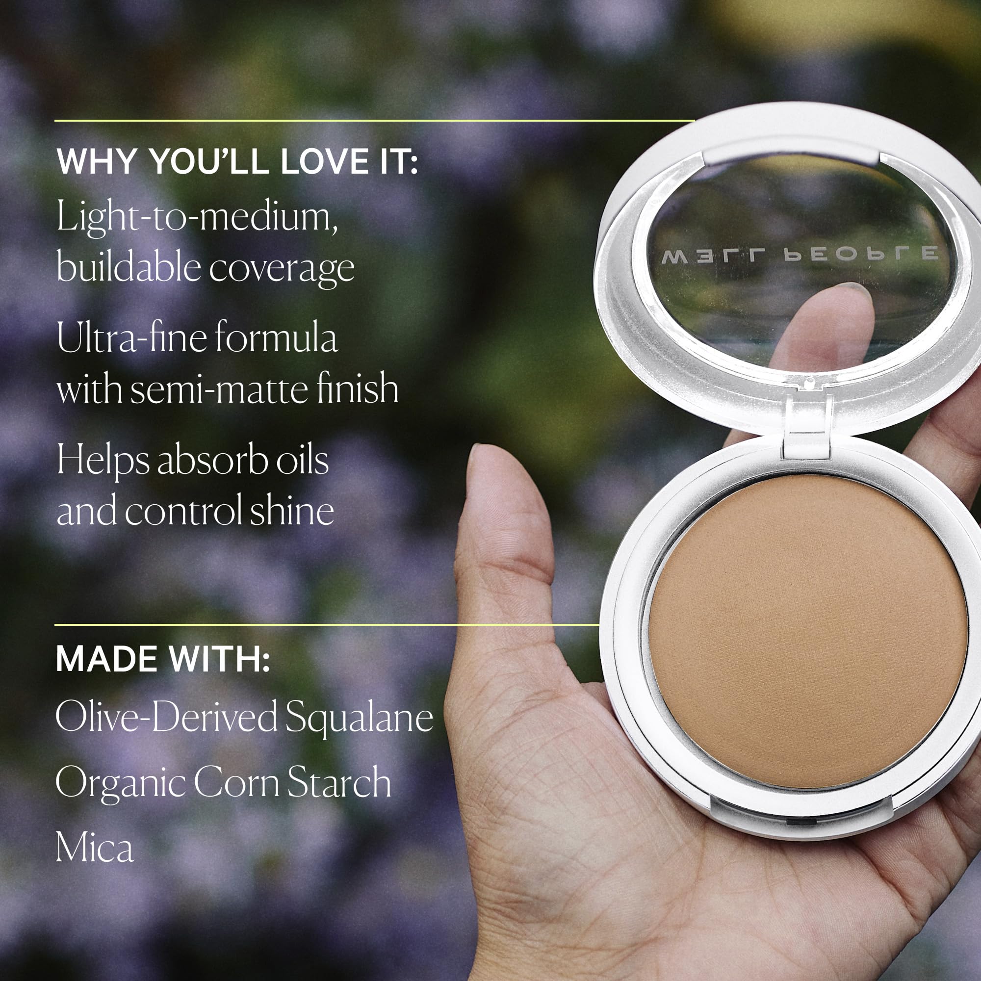 Well People Bio Powder Foundation | Lightweight, Hydrating Semi-Matte Finish | 10N | Vegan & Cruelty-Free