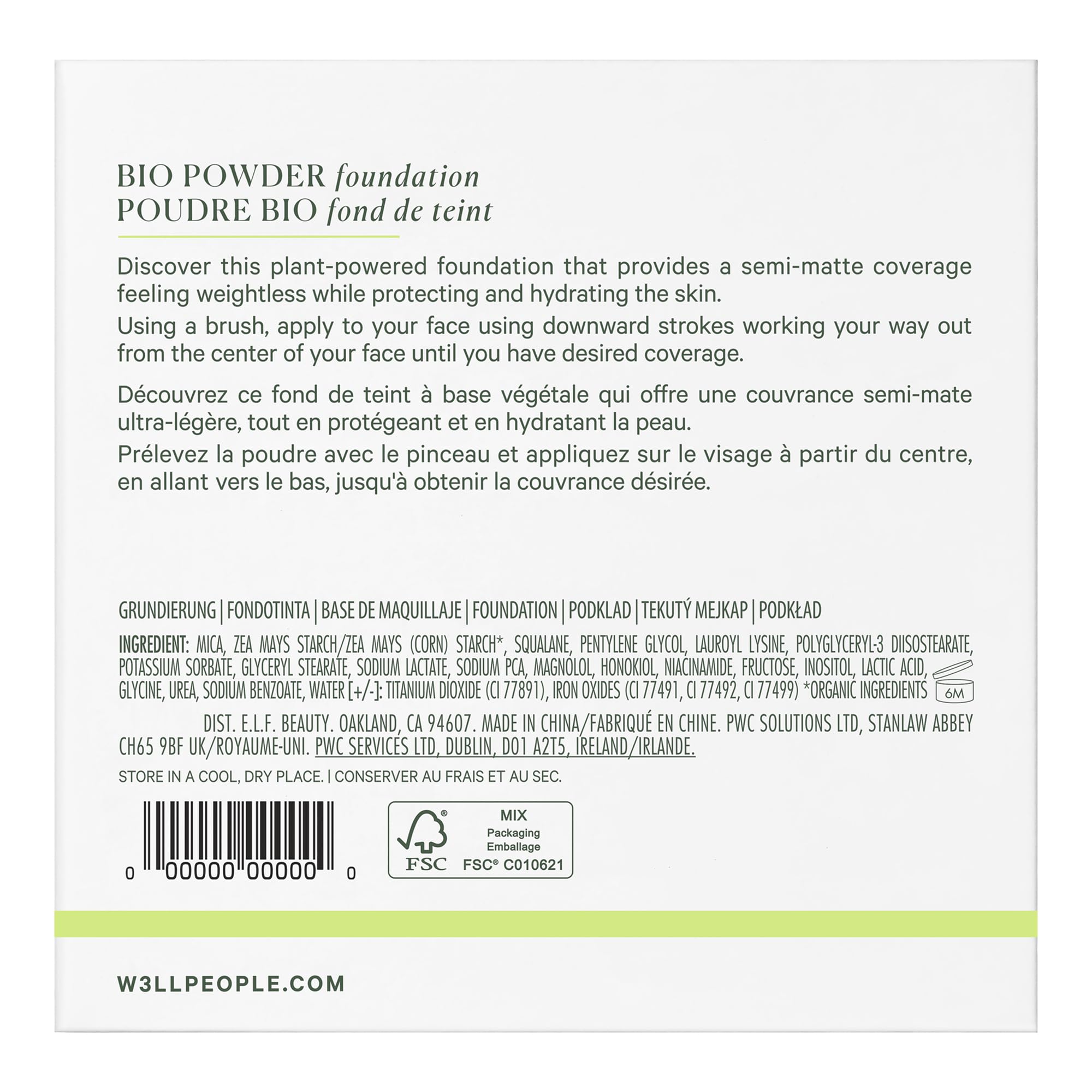 Well People Bio Powder Foundation | Lightweight, Hydrating Semi-Matte Finish | 10N | Vegan & Cruelty-Free