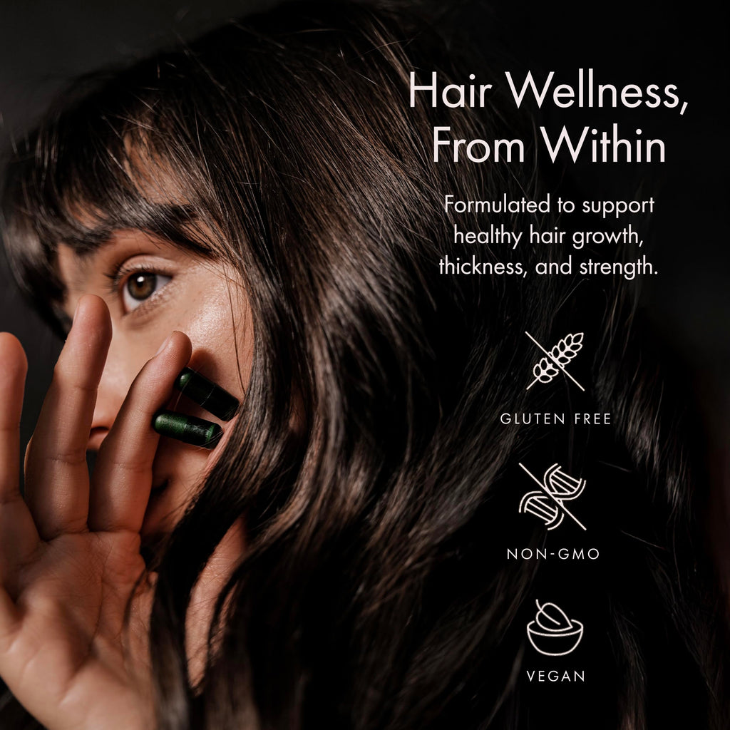 WelleCo The Hair Elixir – Vegan Hair Care Supplement with Biotin, Iron, Zinc & Rhodiola (60 Capsules)