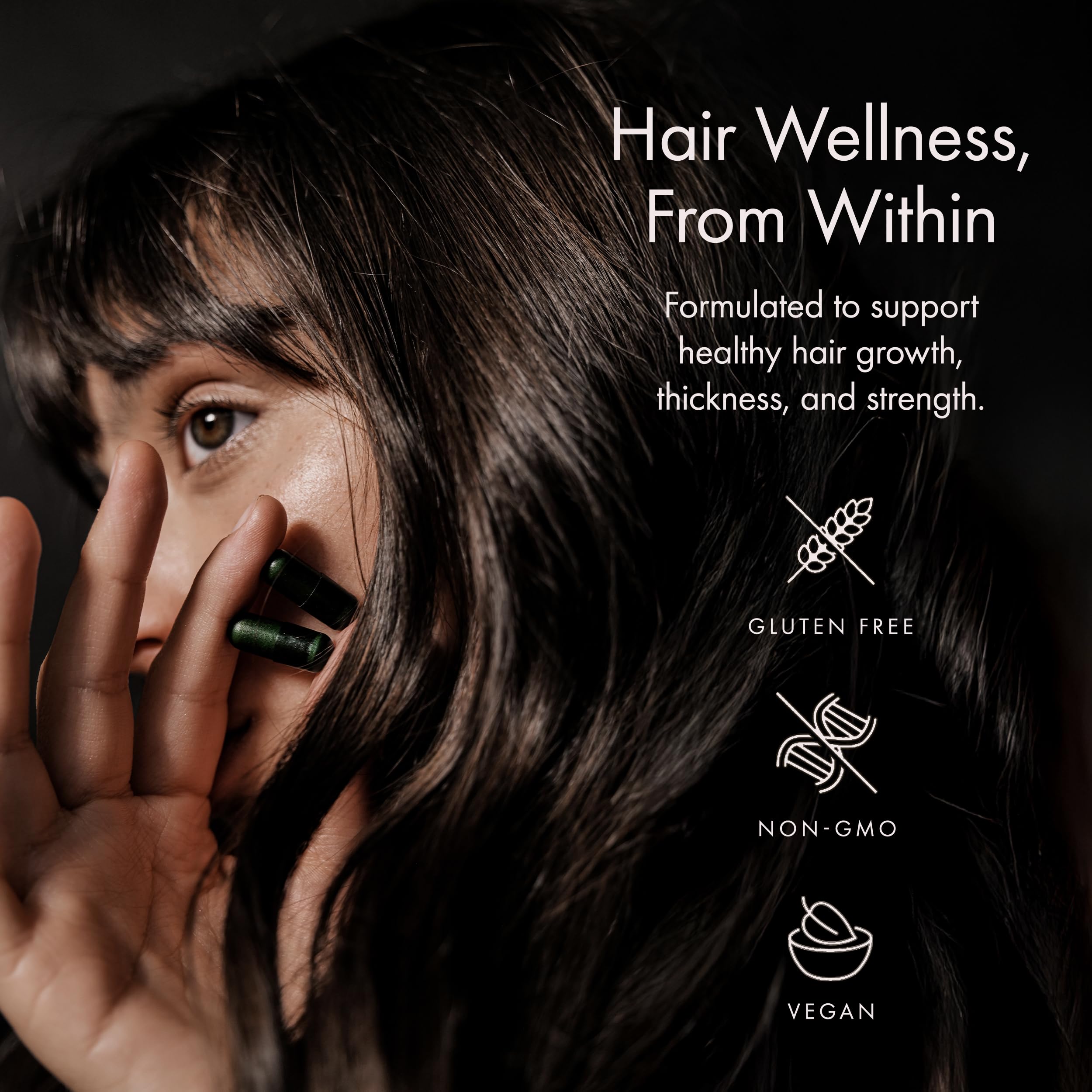 WelleCo The Hair Elixir – Vegan Hair Care Supplement with Biotin, Iron, Zinc & Rhodiola (60 Capsules)