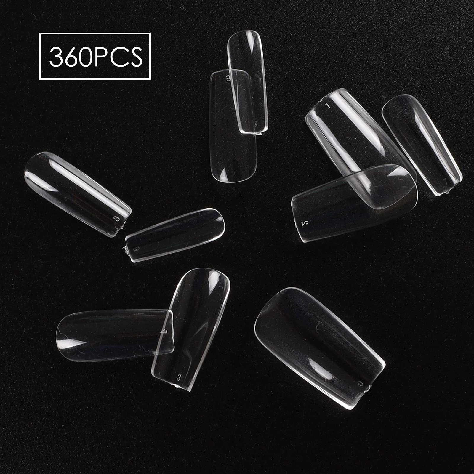 Wellquinn Short Square Nail Tips – 360pcs Full-Cover Gel Extensions for DIY French Manicure