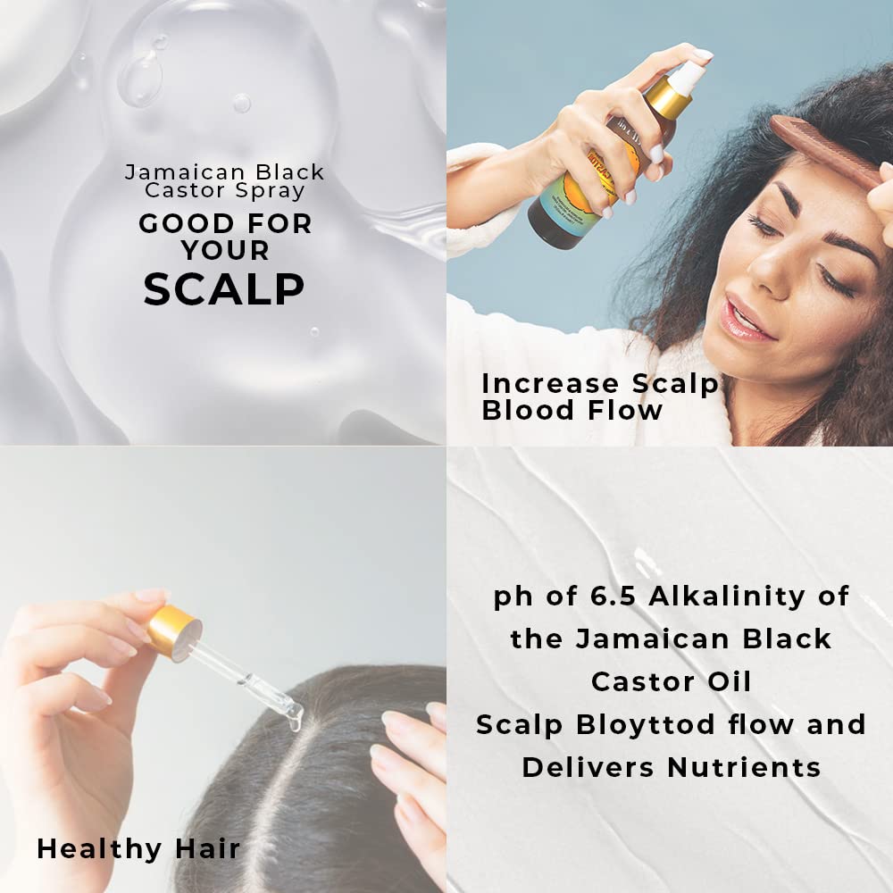 Well's Oil Jamaican Black Castor Oil Spray – 4oz | Hair Detangler & Leave-In Conditioner (Pack of 2)
