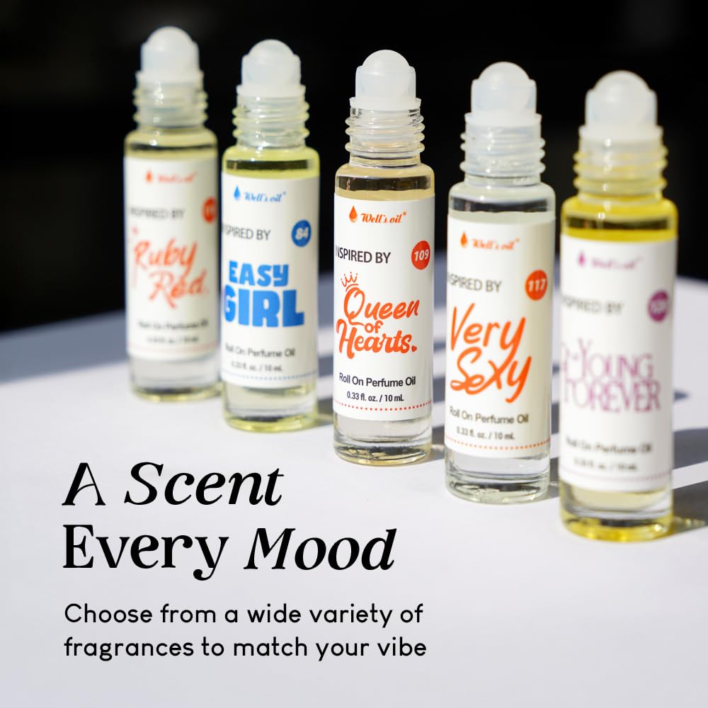 Well's Oil Roll-On Perfume Oil Sweet Paris H – Paraben-Free, Long-Lasting, 0.33 fl oz