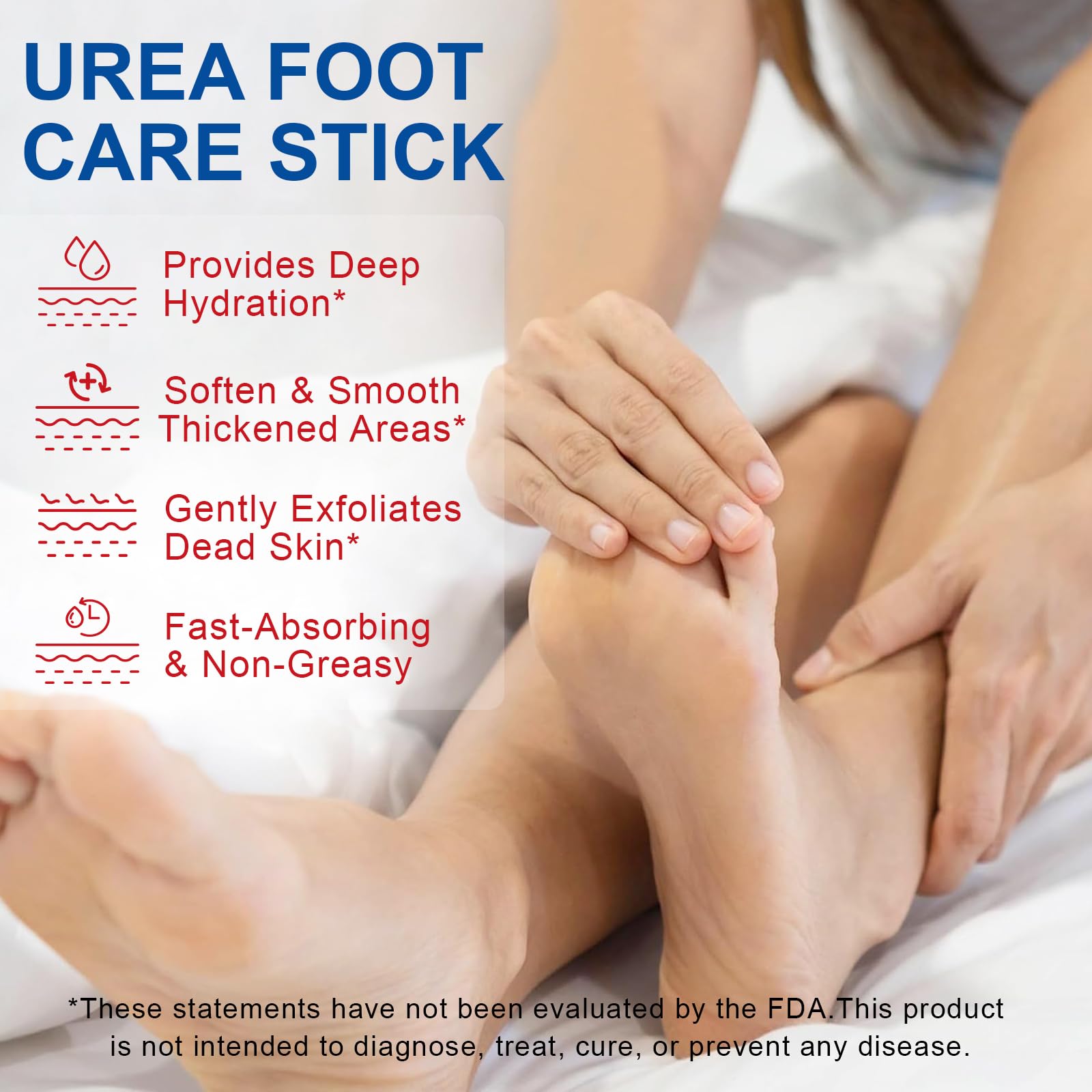 Weluno 2-Pack Urea Cream Stick 60% + 2% Salicylic Acid for Dry, Cracked Heels | Maximum Strength Foot Moisturizer