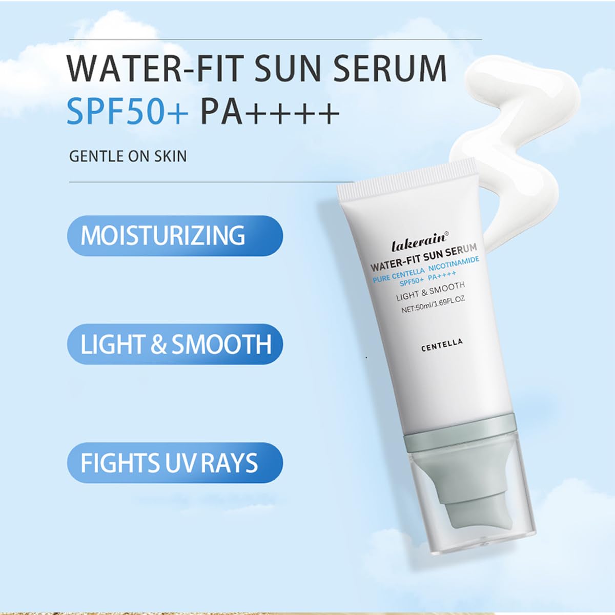 WenFeng Centella Sunscreen SPF 50 – No White Cast, Long-Lasting Hydration
