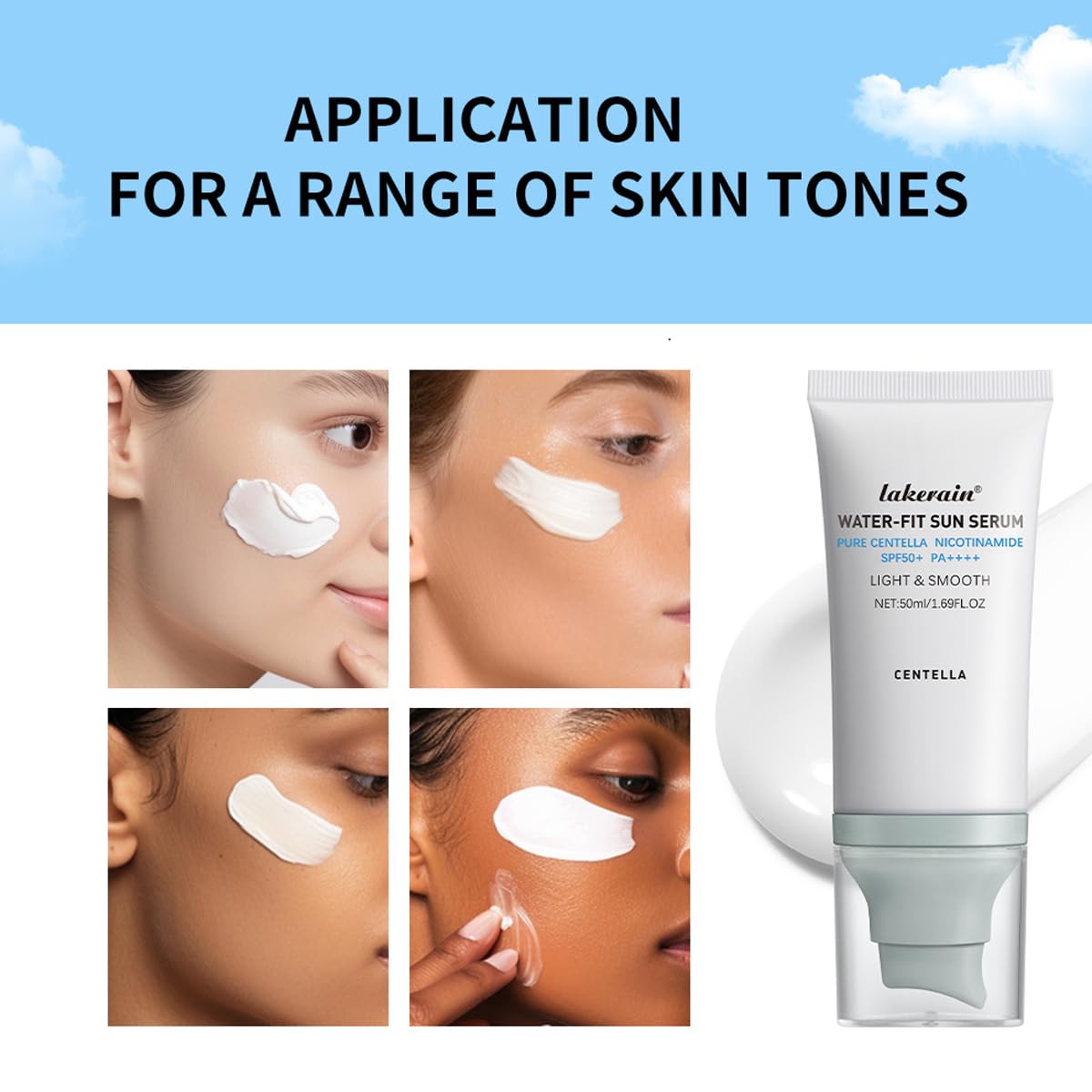 WenFeng Centella Sunscreen SPF 50 – No White Cast, Long-Lasting Hydration