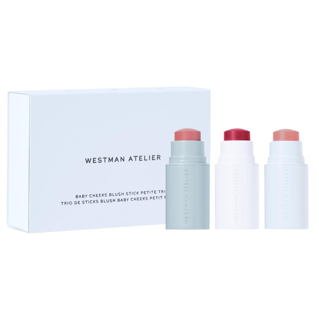 Westman Atelier Baby Cheeks Blush Stick Petite Trio Set – Cream Lip & Cheek (Petal, Jam, Chouchette)