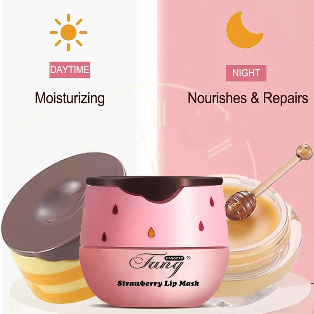 WFWJ 4-Piece Bee Lip Balm Honey Pot Set – Propolis Moisturizing Lip Mask