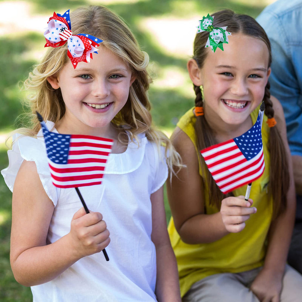 Whaline 4Pcs Seasonal Hair Clips for Girls – Valentine, St. Patrick’s Day, Easter, 4th of July