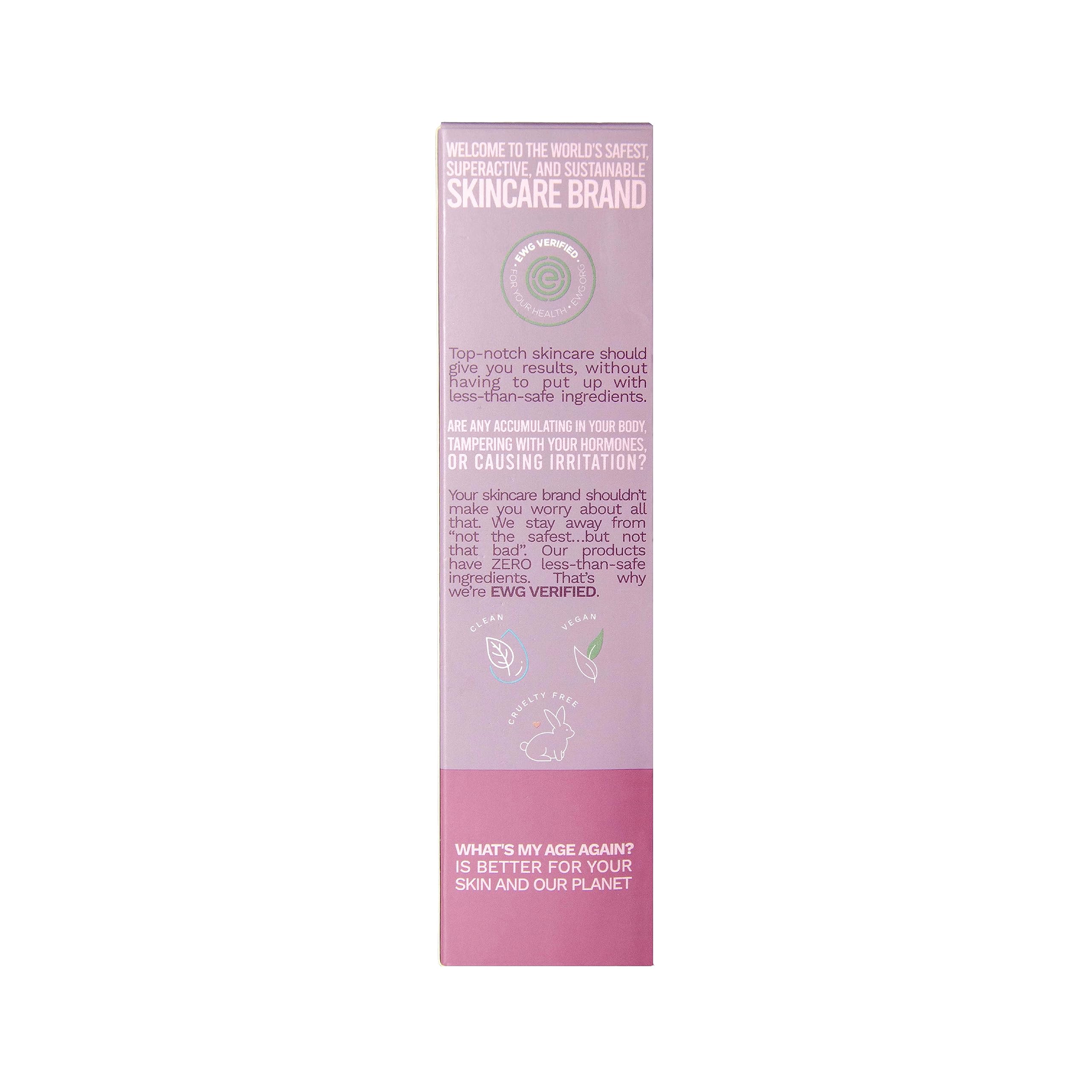 What’s My Age Again? SuperActive Facial Moisturizer – Daily Hydration with Hyaluronic Acid, Niacinamide & Peptides | Clean, Vegan, Fragrance Free