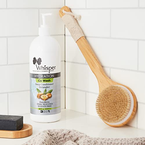 Whisper Whip Leave-In Co-Wash Moisturizer & Detangler – 32 oz, Sulfate-Free Keratin-Based Hair Care