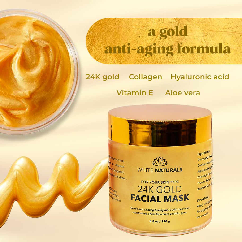 White Naturals One Day Sale: 24K Gold Facial Mask – Anti-Aging, Hydration & Glow