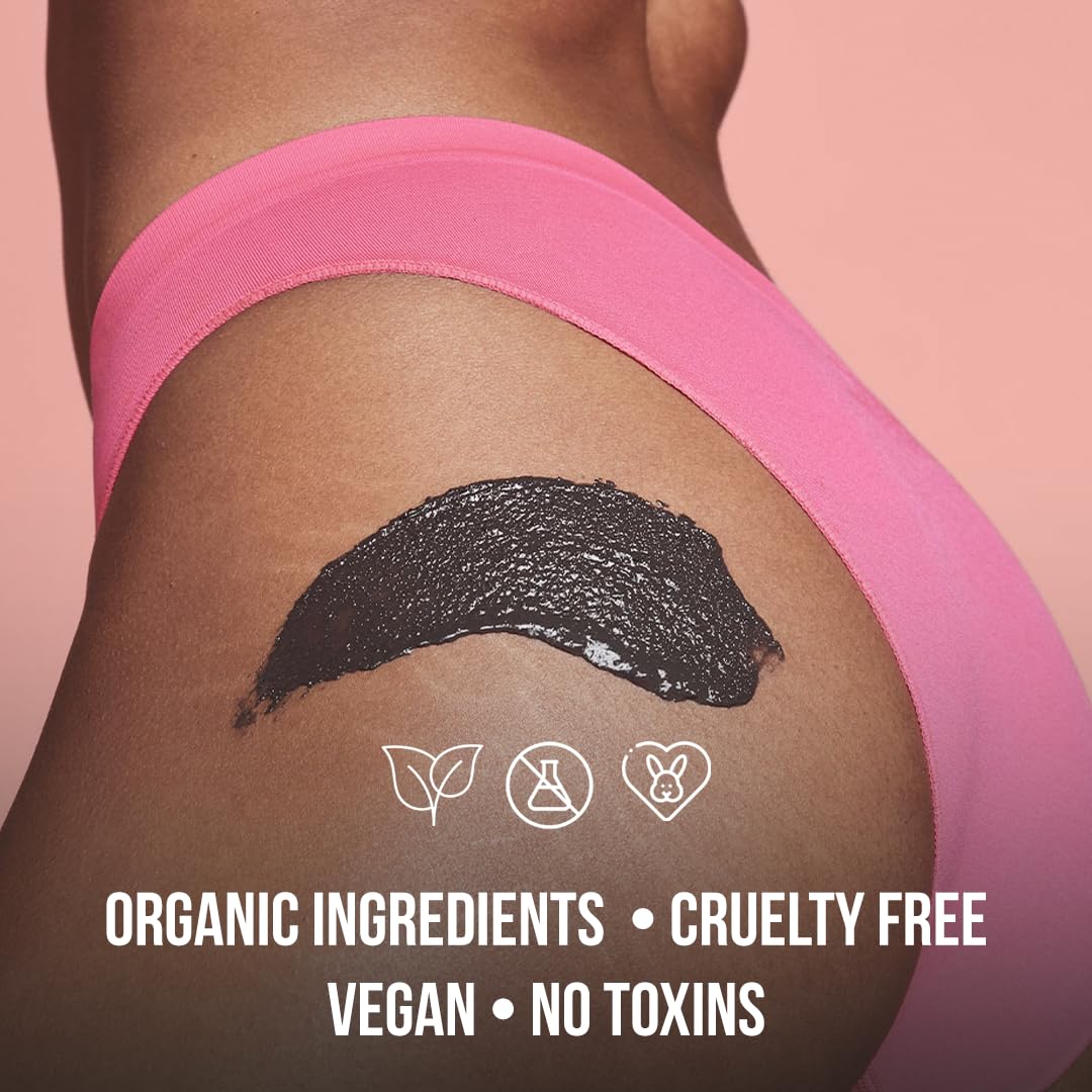 White Naturals Organic Activated Charcoal Face & Body Scrub – Exfoliating & Detoxifying, 10 oz