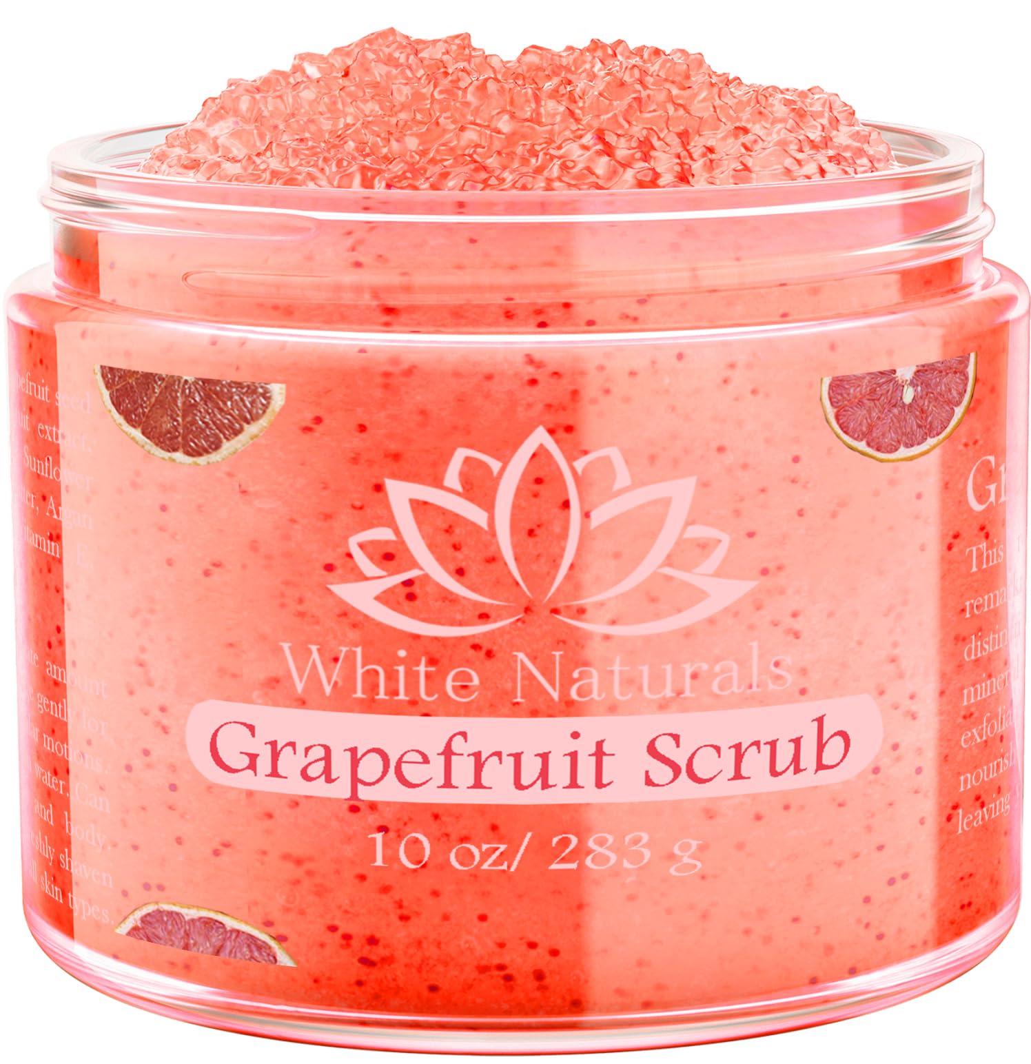 White Naturals Organic Grapefruit Salt Scrub – Exfoliate, Hydrate & Glow
