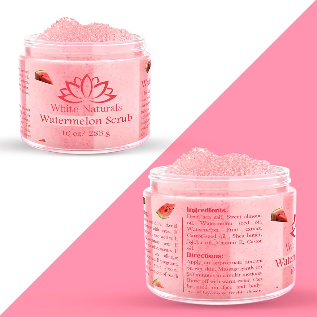 White Naturals Organic Pink Watermelon Body Scrub – Gentle Exfoliation & Hydration