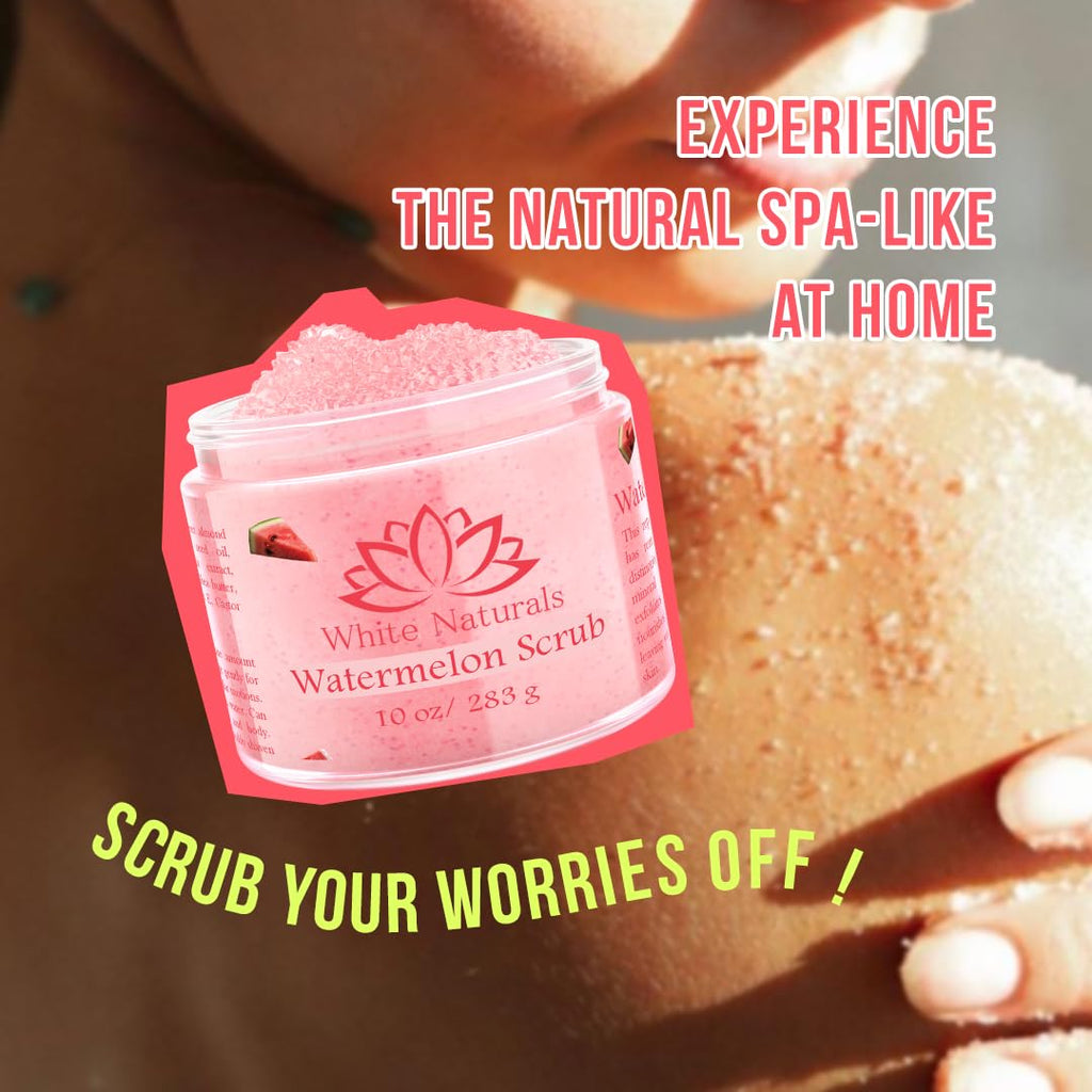 White Naturals Organic Pink Watermelon Body Scrub – Gentle Exfoliation & Hydration
