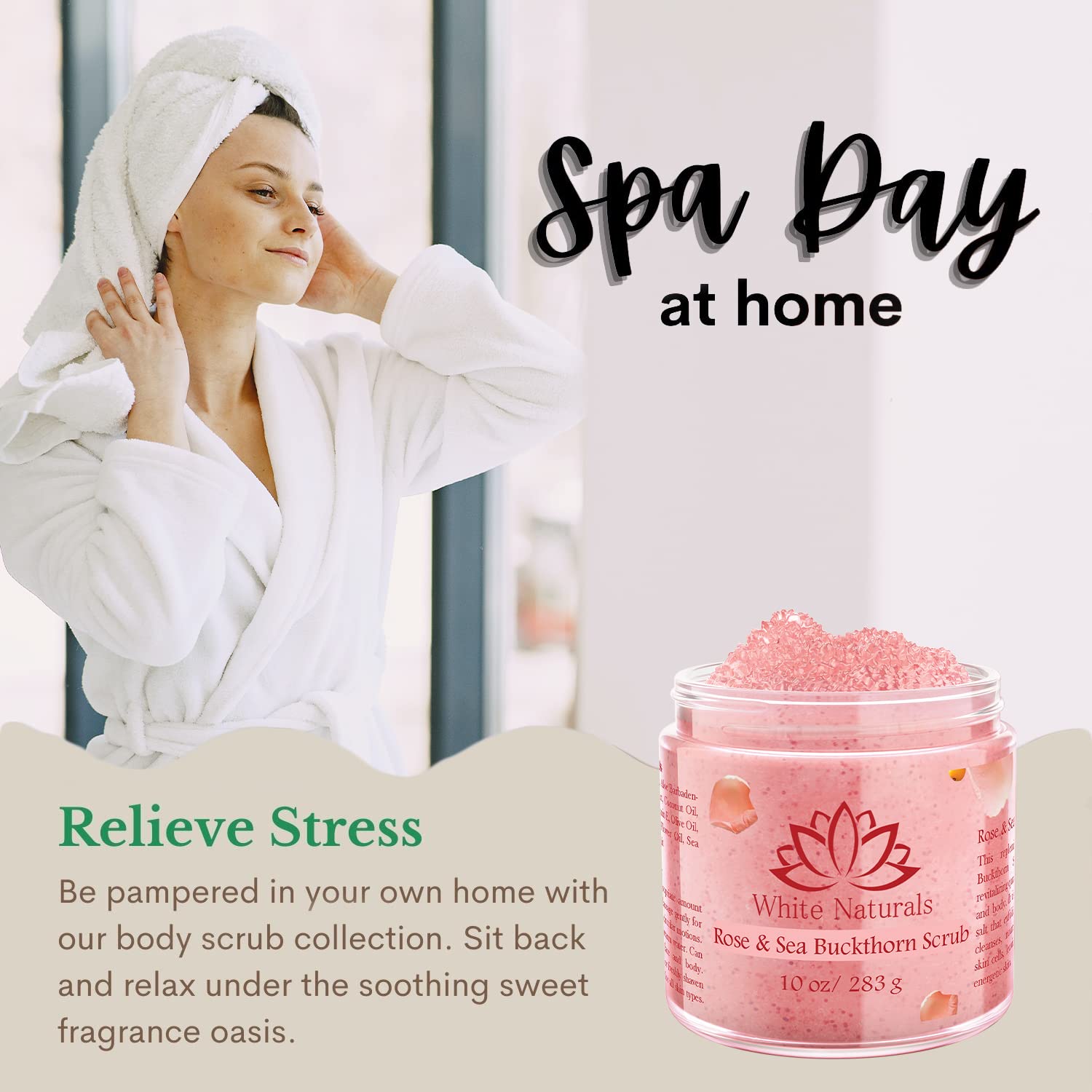White Naturals Organic Rose & Sea Buckthorn Scrub | Exfoliating Face & Body Care