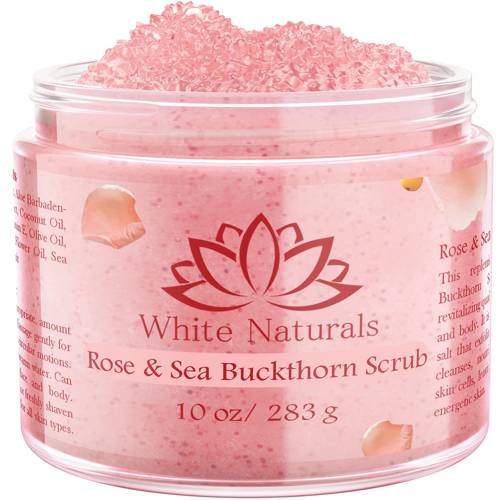 White Naturals Organic Rose & Sea Buckthorn Scrub | Exfoliating Face & Body Care
