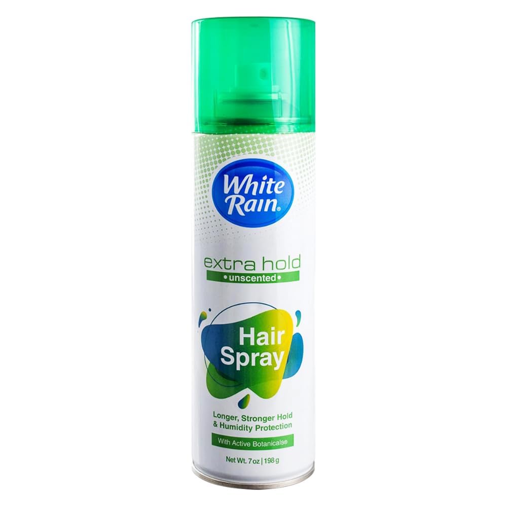 White Rain Extra Hold Unscented Hairspray — Fragrance-Free, Humidity-Resistant, 7 oz (Pack of 12)