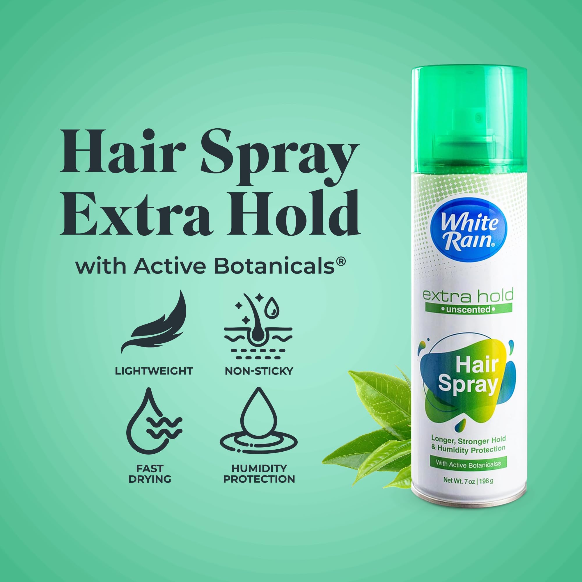 White Rain Extra Hold Unscented Hairspray — Fragrance-Free, Humidity-Resistant, 7 oz (Pack of 12)