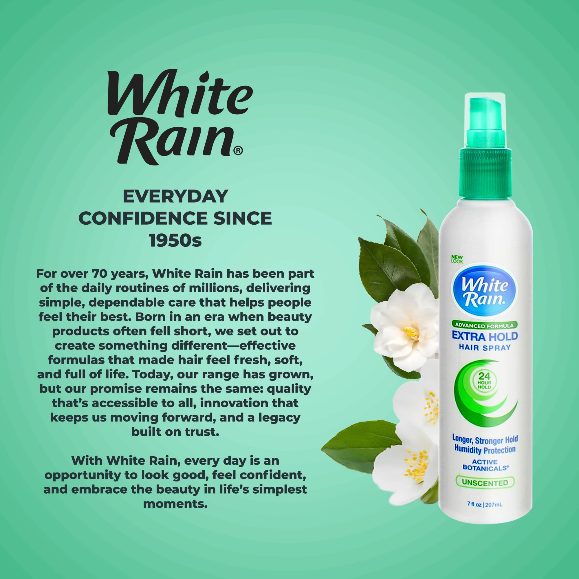 White Rain Hairspray Extra Hold Unscented – 2 x 7 oz, Non-Aerosol, Humidity Protection