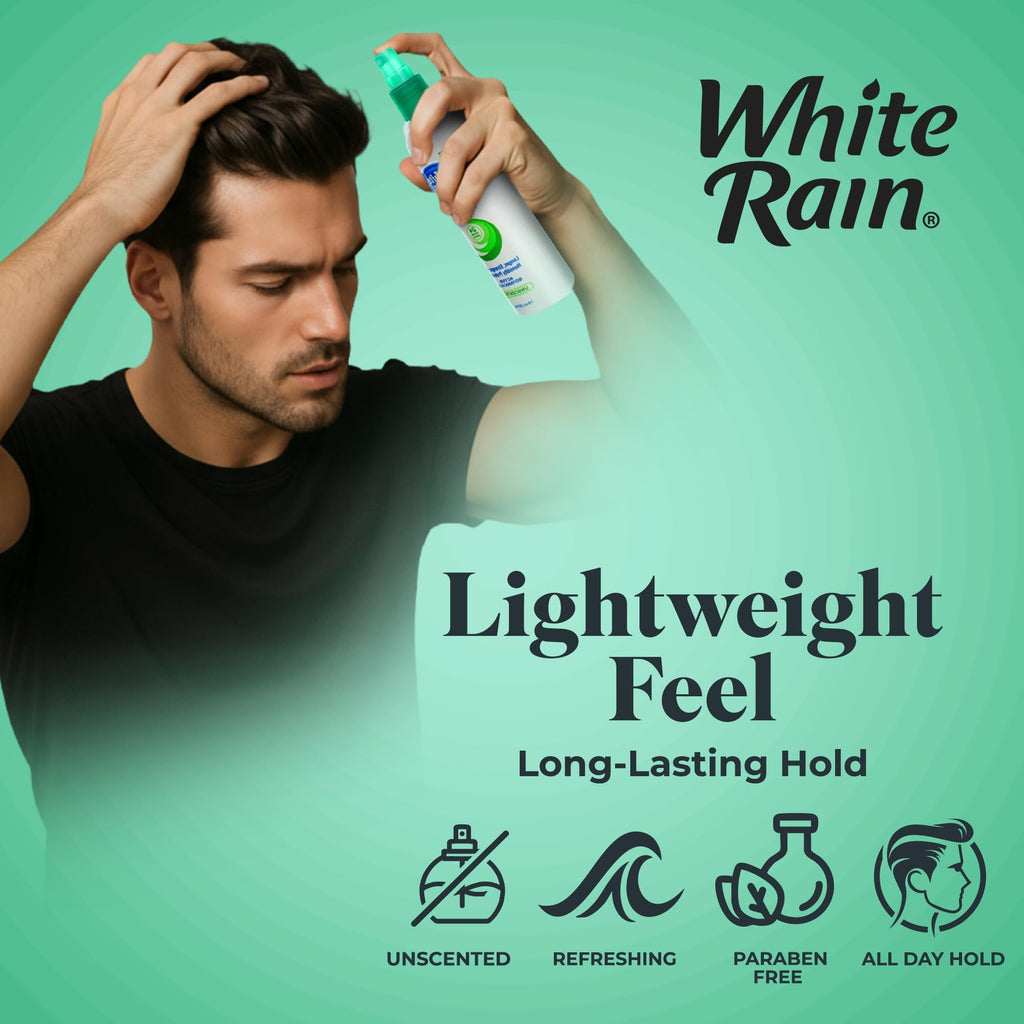 White Rain Extra Hold Hairspray Unscented – 7 oz x3, Non-Aerosol, Fragrance-Free, Humidity Protection