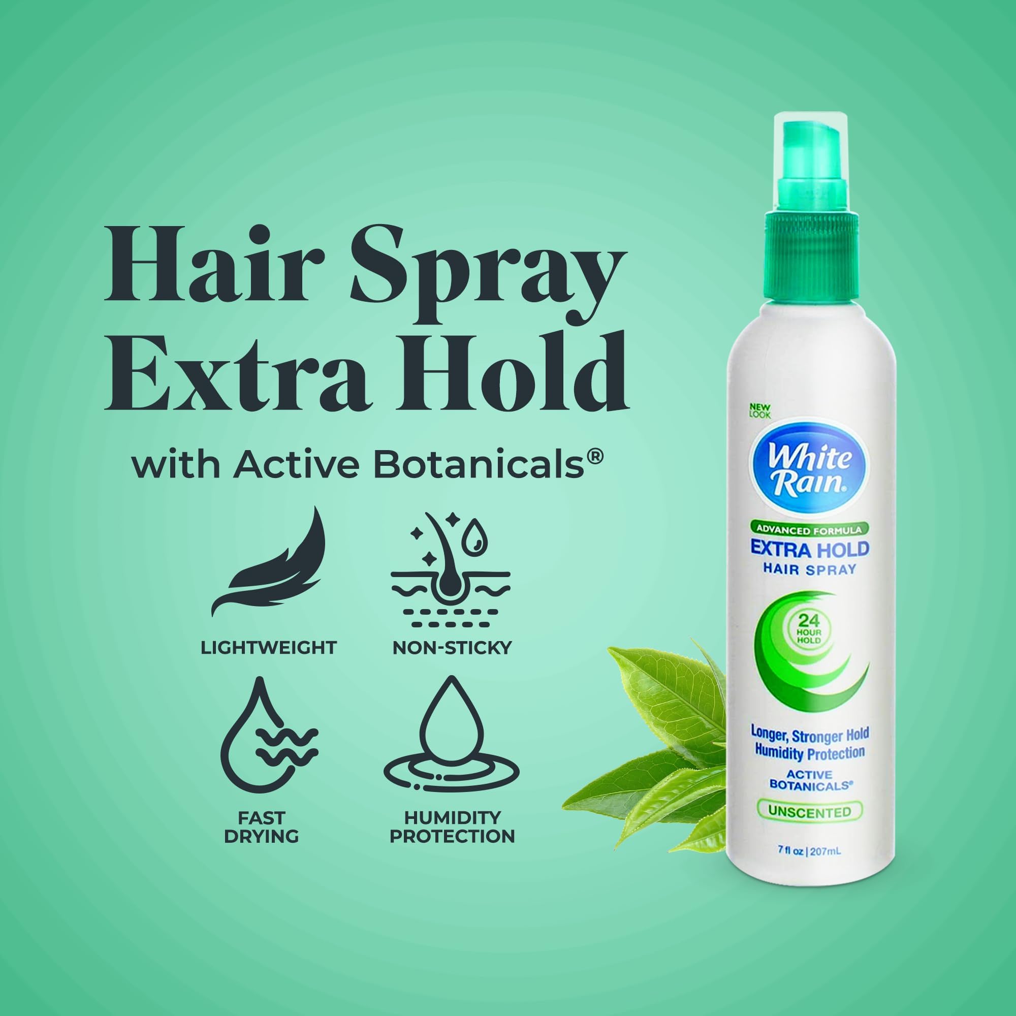 White Rain Hairspray Extra Hold Unscented – 2 x 7 oz, Non-Aerosol, Humidity Protection