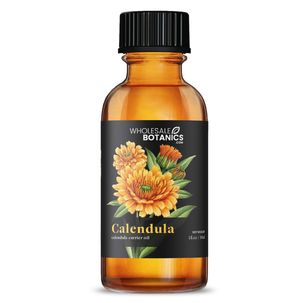 Calendula Oil by Wholesale Botanics – Lightweight Aromatic Carrier Oil for DIY Skincare, Massage & Aromatherapy | Vegan & Cruelty-Free (1 fl oz)