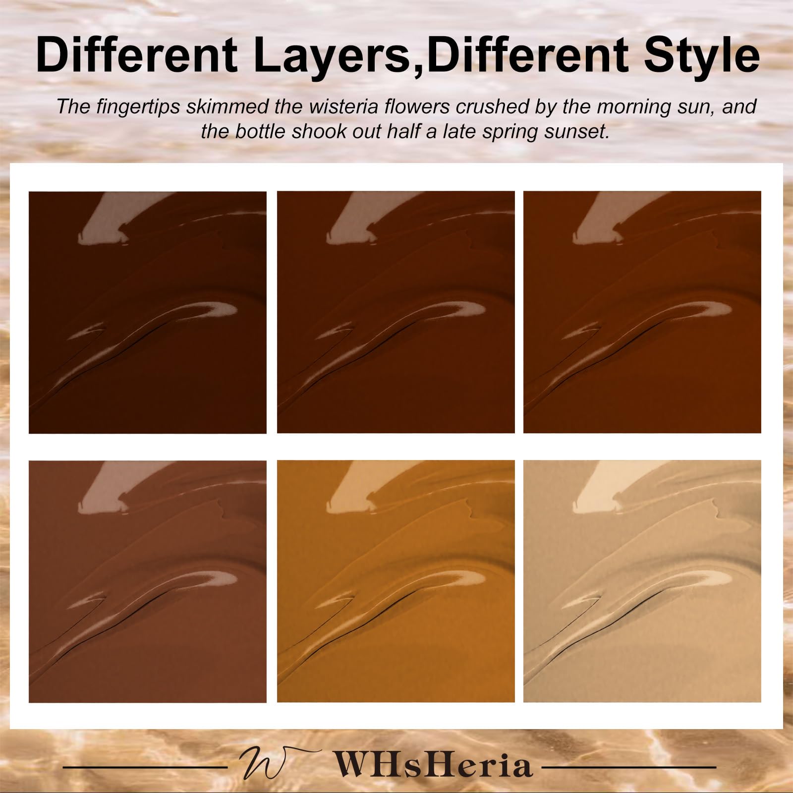 WHsHeria Gel Nail Polish Set – 6 Colors 15ML | Coffee Brown to Nude Pink | UV/LED Soak Off