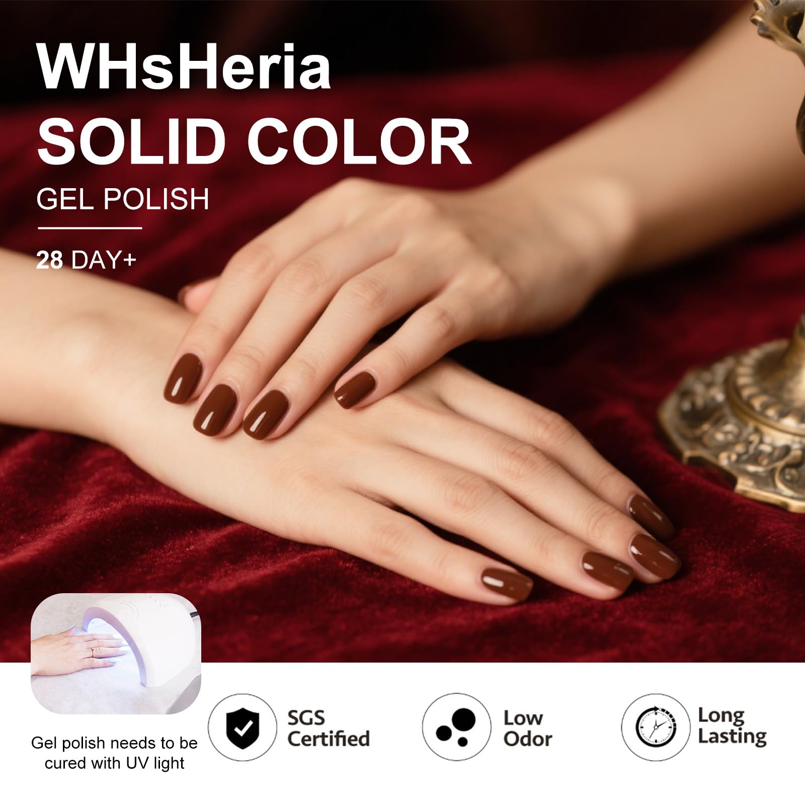 WHsHeria Gel Nail Polish Set – 6 Colors 15ML | Coffee Brown to Nude Pink | UV/LED Soak Off