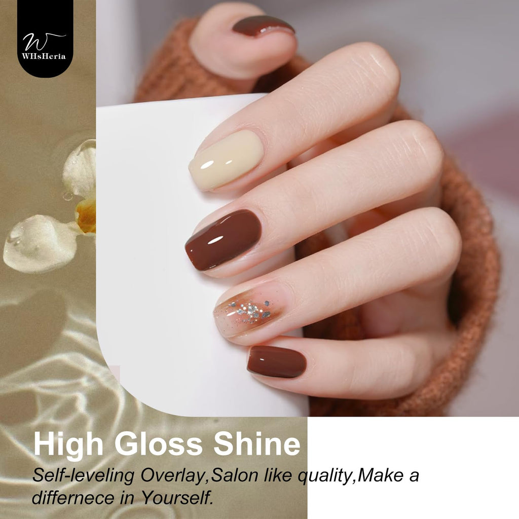 WHsHeria TPO Free Gel Polish Set – 6x15ml Soak-Off Nude Shades for DIY Manicure