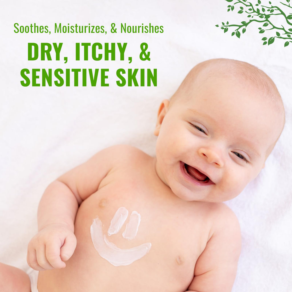 Wild Naturals Baby Eczema Cream - Gentle 4oz Moisturizer for Dry, Itchy Skin & Diaper Rash
