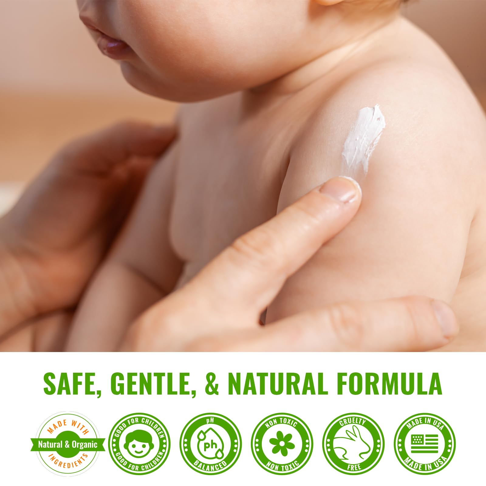 Wild Naturals Baby Eczema Cream - Gentle 4oz Moisturizer for Dry, Itchy Skin & Diaper Rash