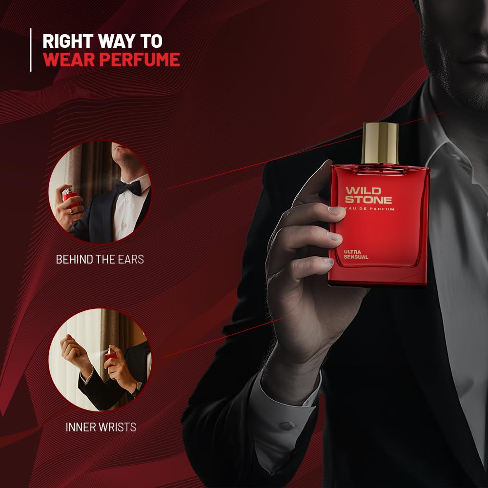 Wild Stone Ultra Sensual EDP for Men | 3.38 oz / 100 ml | Intense Long-Lasting Woody & Warm Spicy Scent