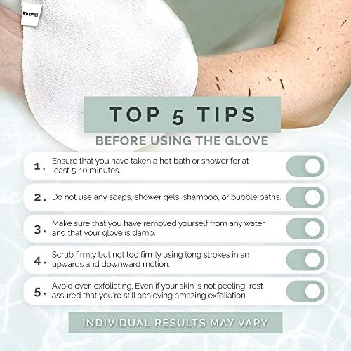 Wildpier Plus+ Exfoliating Glove Mitt – Plant-Based Deep Body Scrub for Spa-Quality Skin