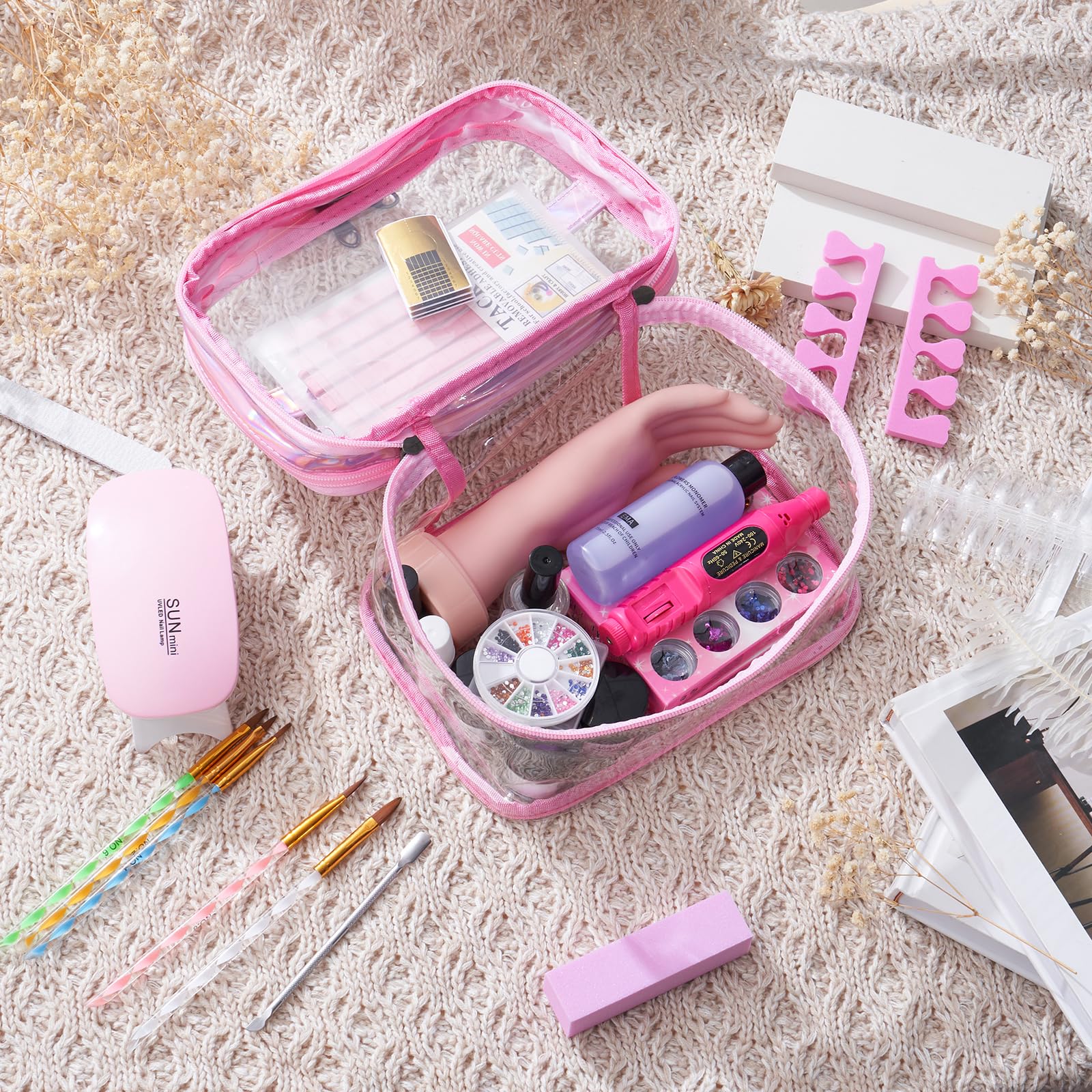 Wilfniee Nail Kit for Beginners – All-In-One Acrylic Starter Set with Drill, UV Lamp, Glitter & Gift Bag