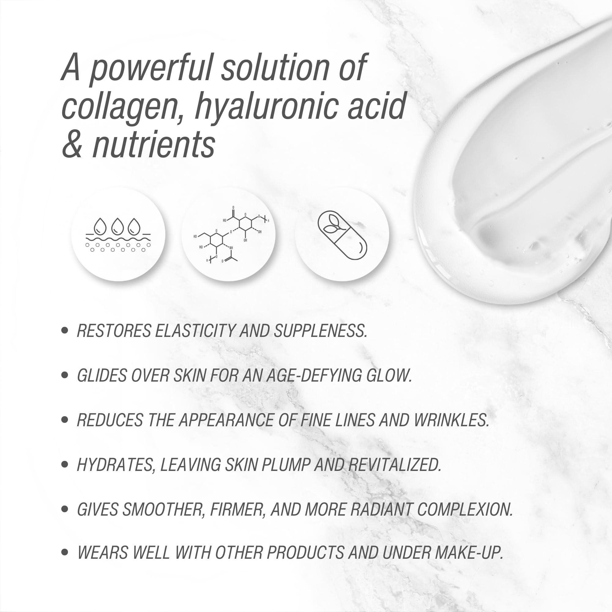 WILMA SCHUMANN Collagen Hydrating Serum – Lightweight Face Serum with Hyaluronic Acid, 8 oz