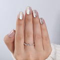 WiniBeauty Cat Eye Press On Nails Square – Moonlit Pearl, 30 Nails in 15 Sizes