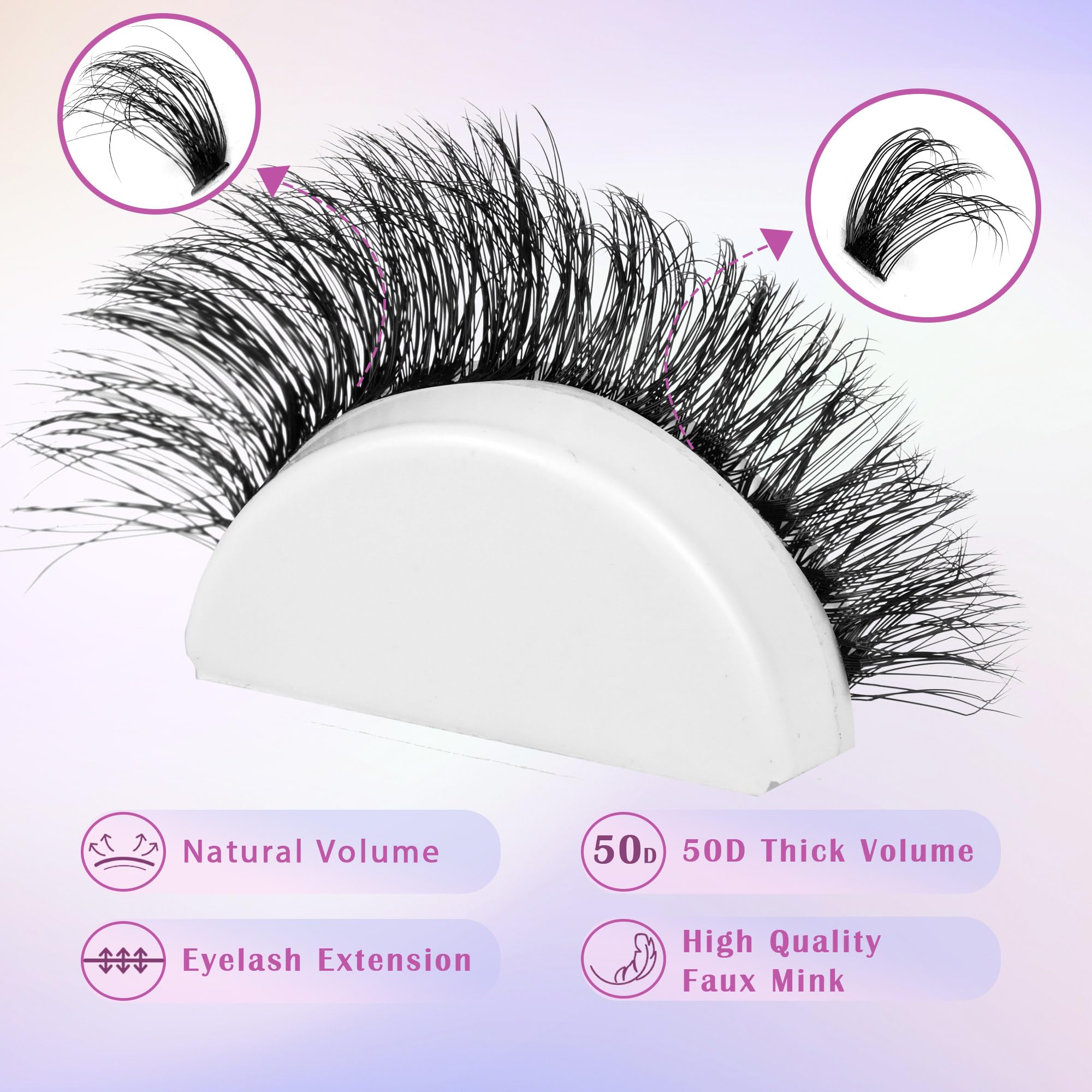 Winifred Lash Extension Kit – 50D Clusters 10–16mm with Bond & Seal