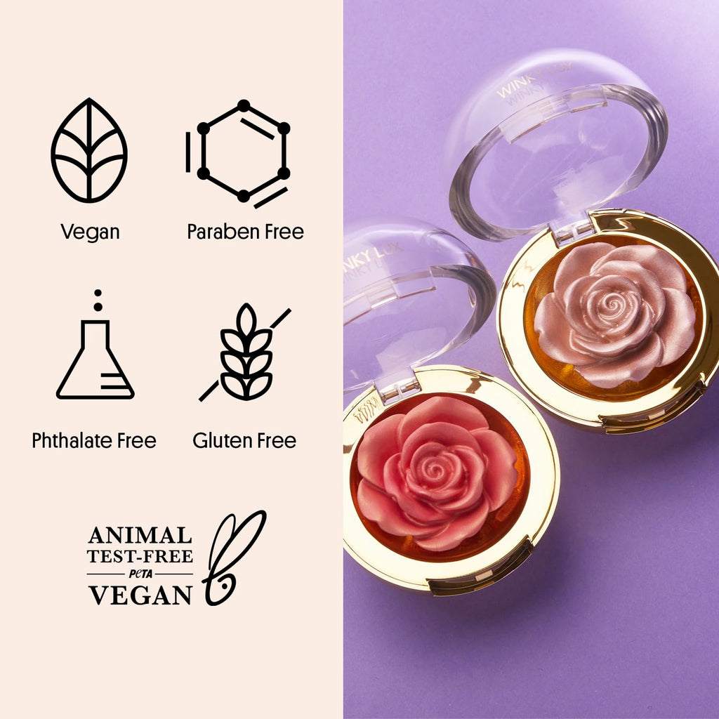 Winky Lux Cheeky Rose Cream Highlighter – Weightless, Blendable, Vitamin E, Champagne Glow