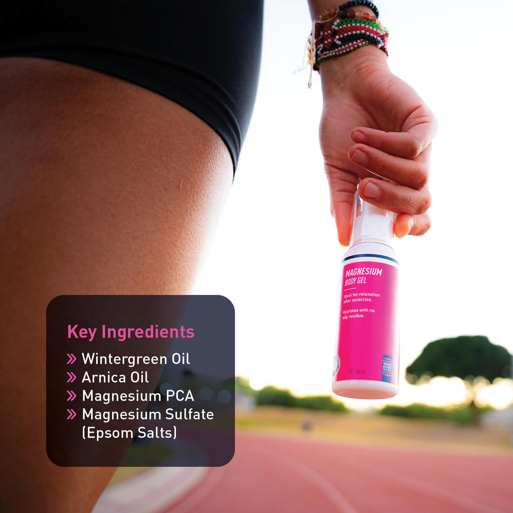 Wintergreen Magnesium Body Gel – 3.4 oz with Pure Magnesium, Arnica & Wintergreen Oils | Non-Greasy Massage Gel