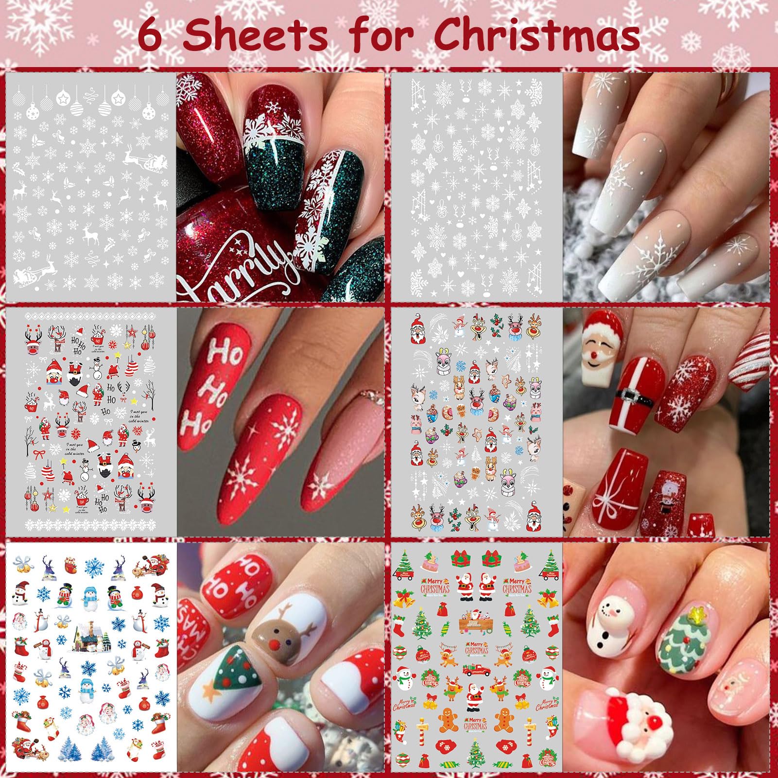 Winthrop 30 Sheets 7 Holiday Nail Art Stickers – Year‑Round DIY Nail Decals