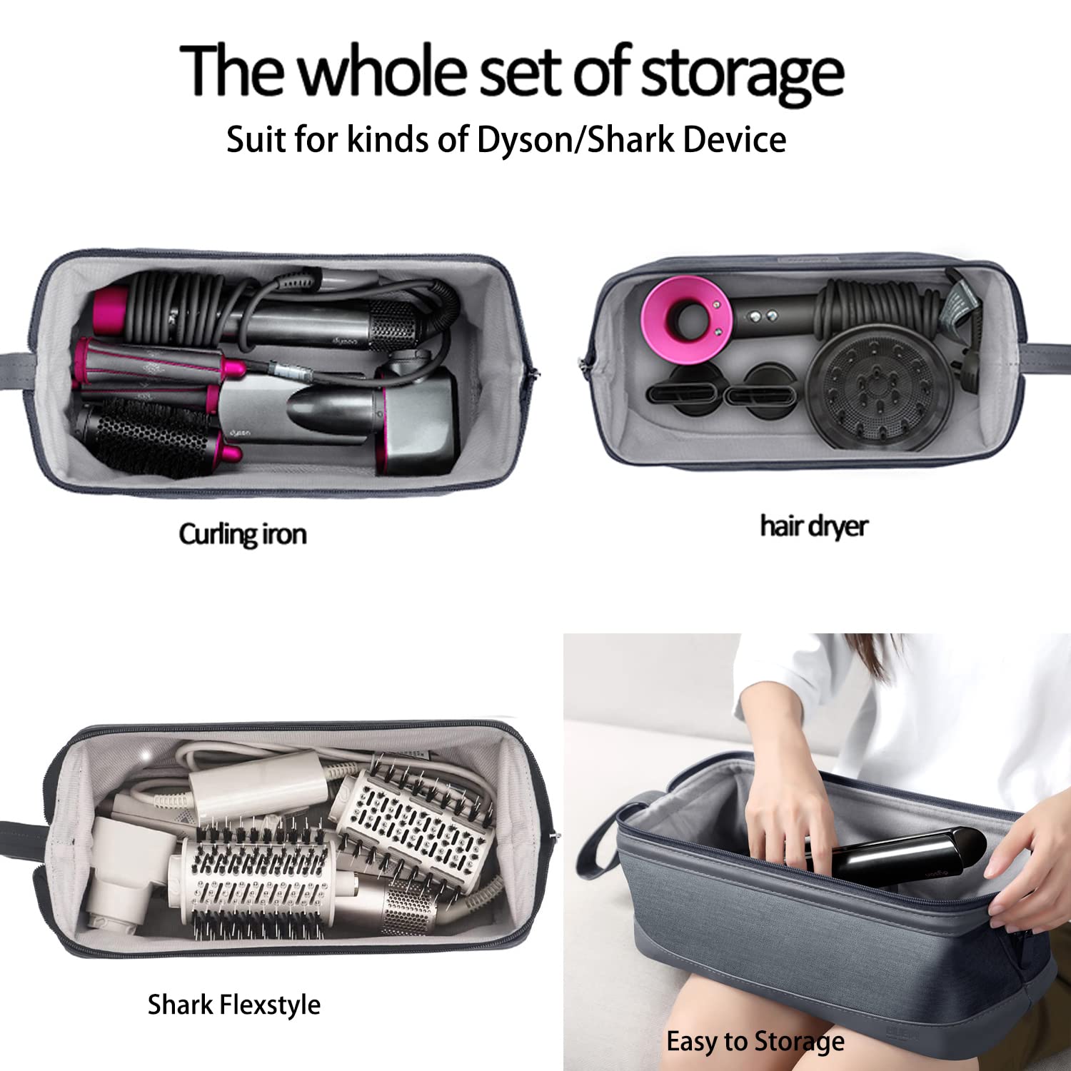 WINZEDGE Airwrap Travel Case for Dyson/Shark Flexstyle – Protective, Portable Case for Complete Styler & Attachments